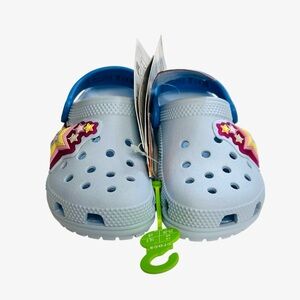 NWT Crocs Toddler Size 9 Classic Star Lights Clog Blue Frost Light Up Shoes